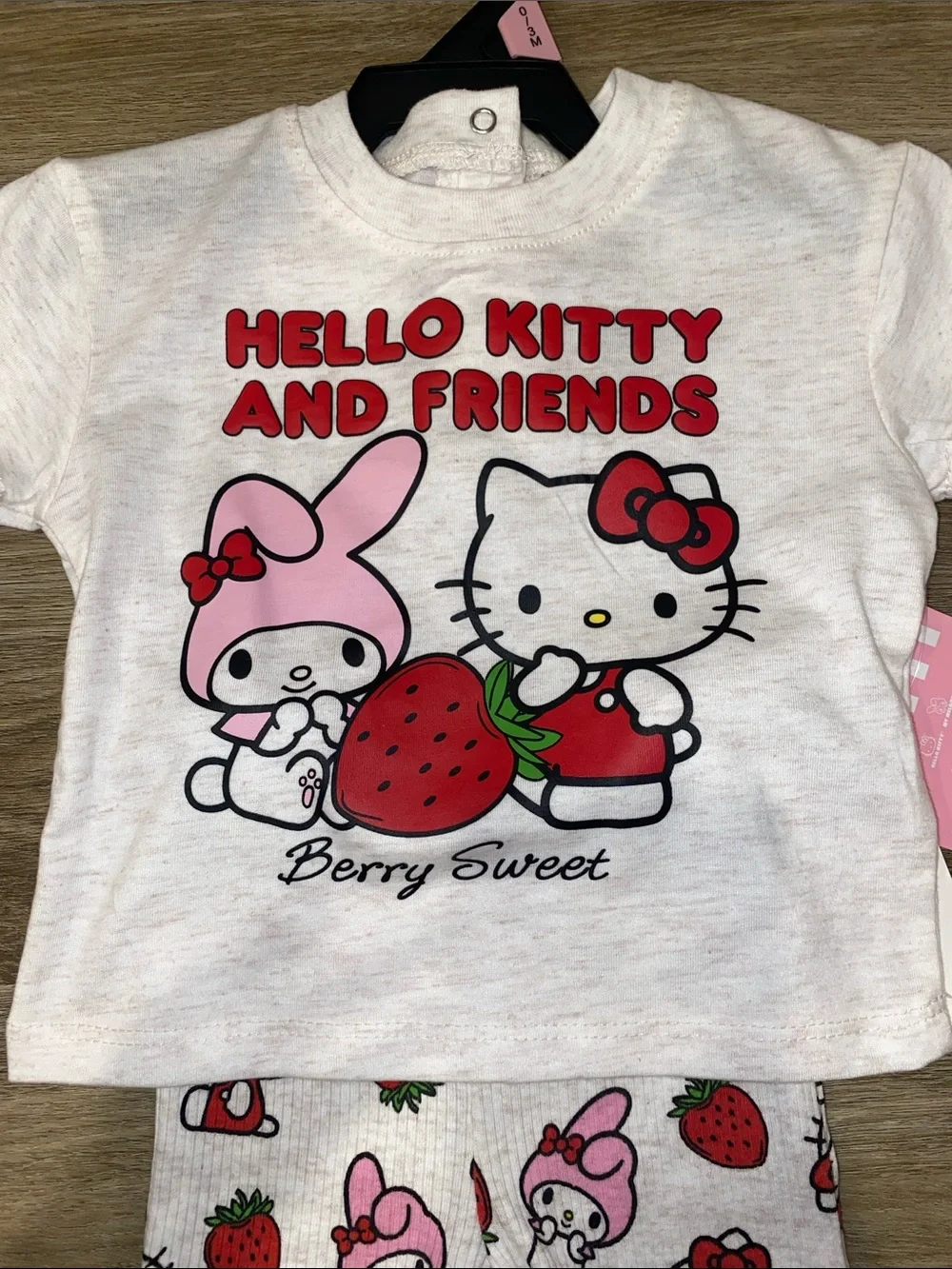 Hello Kitty Kids Pajama Set - White, Pink, Red